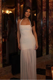 Brenda Halter Mesh Maxi Dress - Ivory