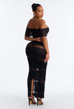 Body Language Sheer Lace Maxi Dress - Black