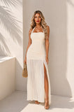 Brenda Halter Mesh Maxi Dress - Ivory