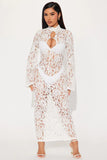 Loved In Lace Maxi Dress - Off White