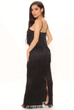 Ruffled Maxi Dress - Black