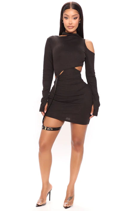 Bad Girl Attitude Mini Dress Black