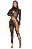 Mesh Jumpsuit - Black