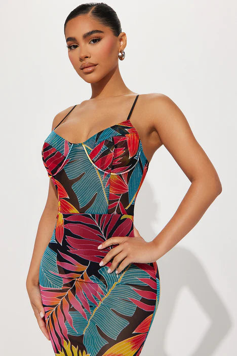 Tina Tropical Maxi Dress - Multi Color