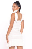 Pointed Mini Dress - White