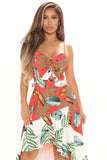 Waikiki Beach Maxi Dress - Orange/combo