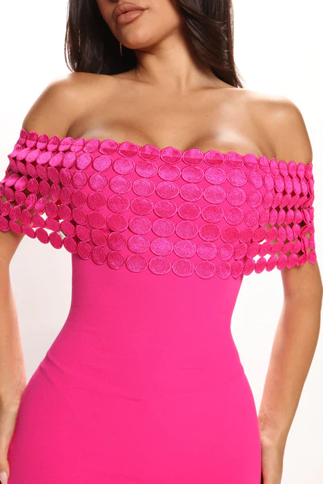 Judith Midi Dress - Fuchsia