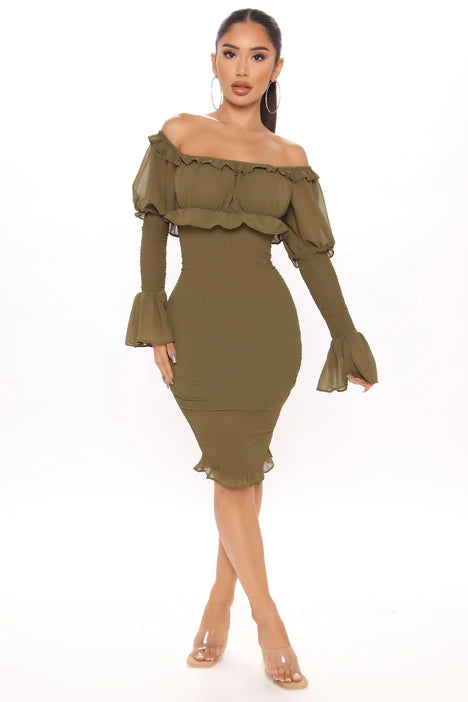 Smocked Midi Dress