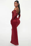 Romance Glove Dress Set - Burgundy