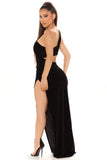 VELVET DRAMA MAXI DRESS
