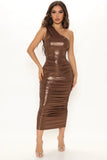 Kaelynn Metallic Midi Dress