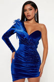 Royal short velvet dress