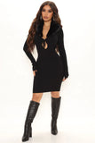 Livin' Life Sweater Mini Dress - Black