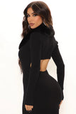 Livin' Life Sweater Mini Dress - Black