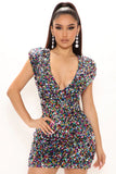 Party Time Sequin Mini Dress - Multi Color