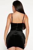 Short velvet dress Black