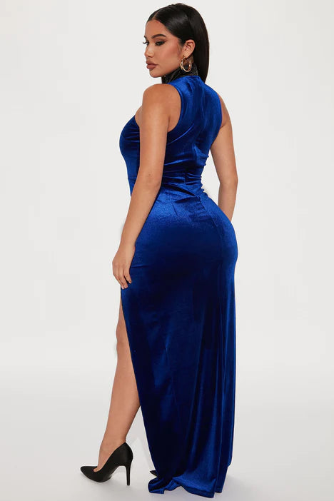 Totally Chic Velvet Maxi Dress Royal