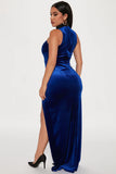 Totally Chic Velvet Maxi Dress Royal