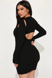 Jaylin Sweater Mini Dress - Black