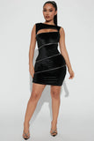 Velvet Mini Dress - Black