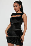 Velvet Mini Dress - Black
