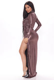 Shiny Maxi Dress - Rose