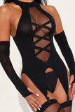 Making My Move Bodystocking 3 Piece Set - Black