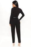Cut The Check Ruched Bodysuit - Black
