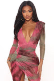 Mesh midi dress