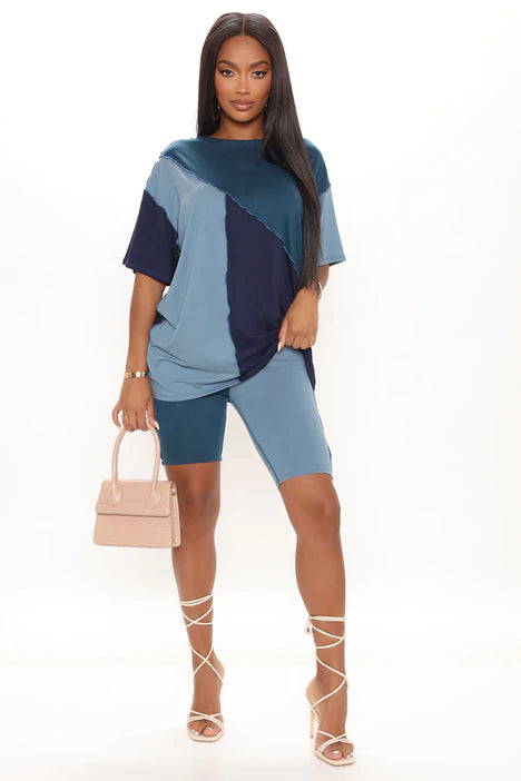 Two pieces of blue shorts
