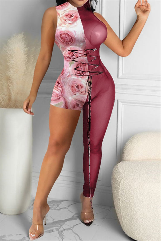 sexy pink jumpsuit