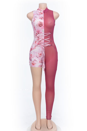sexy pink jumpsuit