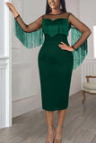 Tassel elegant midi dress