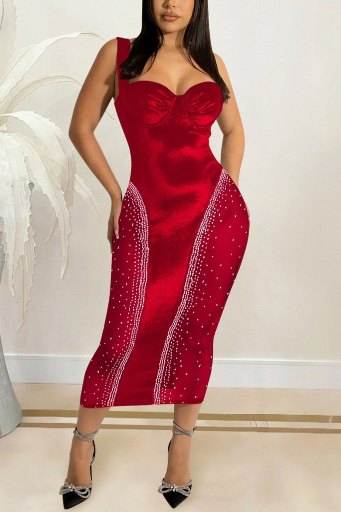 Red velvet dress 1