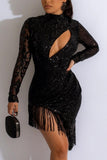 Slim sequin midi dress