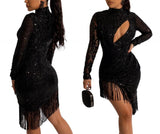 Slim sequin midi dress