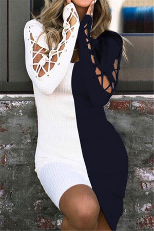 Short black and white dress