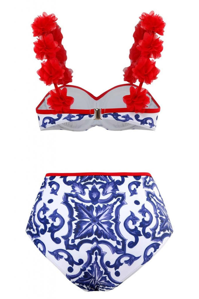 Three-piece padded swimsuit and chiffon skirt (skirt only one size)