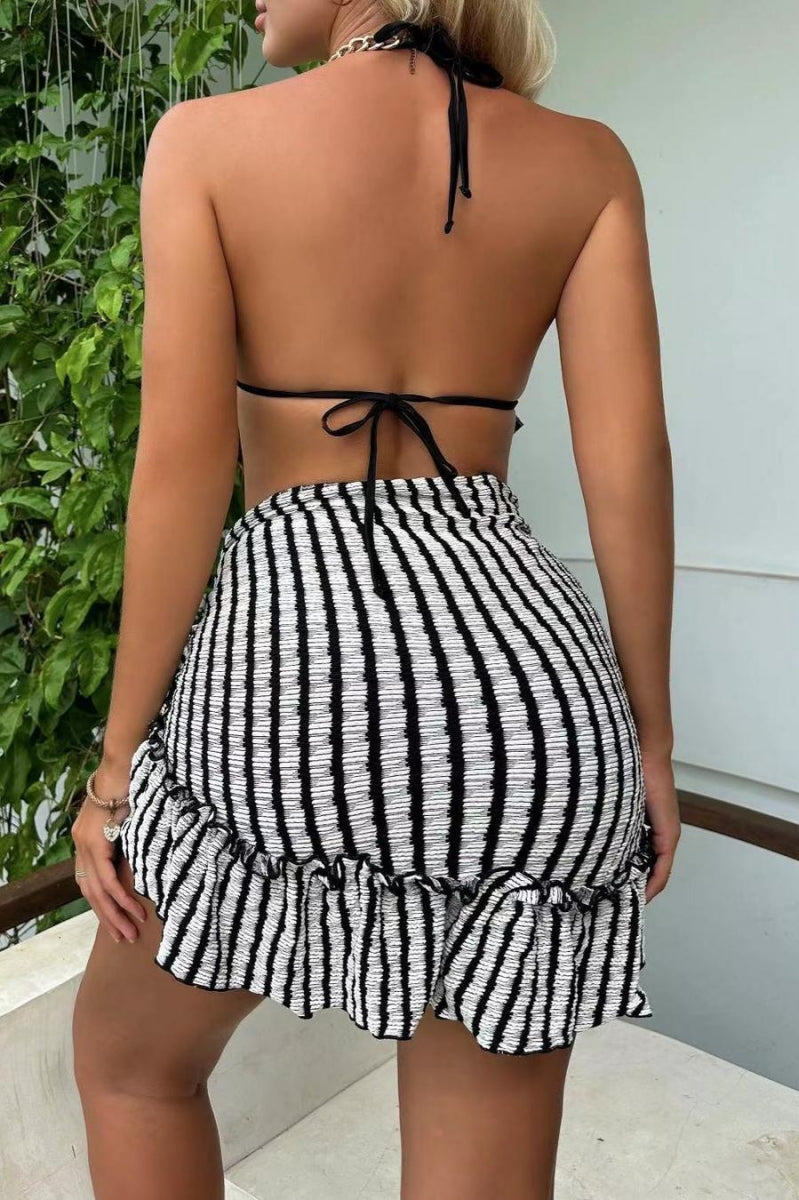 Lace three-piece swimsuit