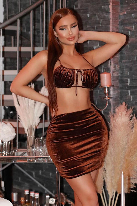 Two piece velvet skirt
