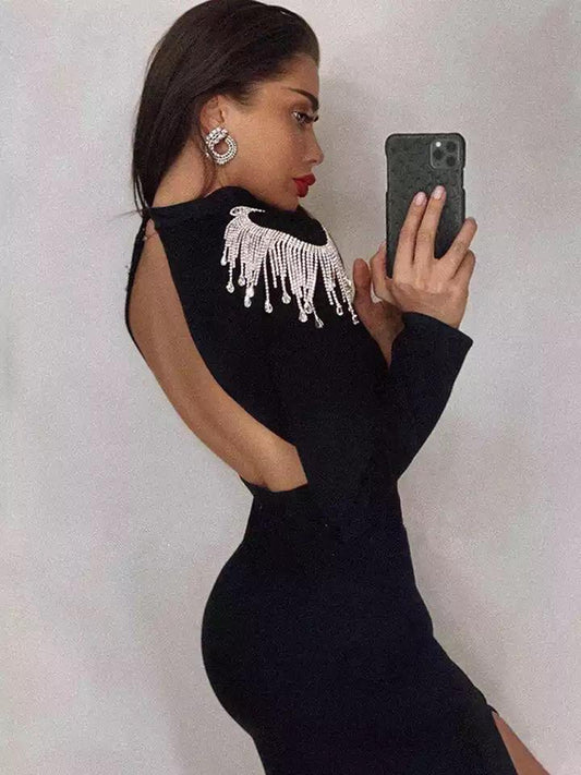 Black midi dress