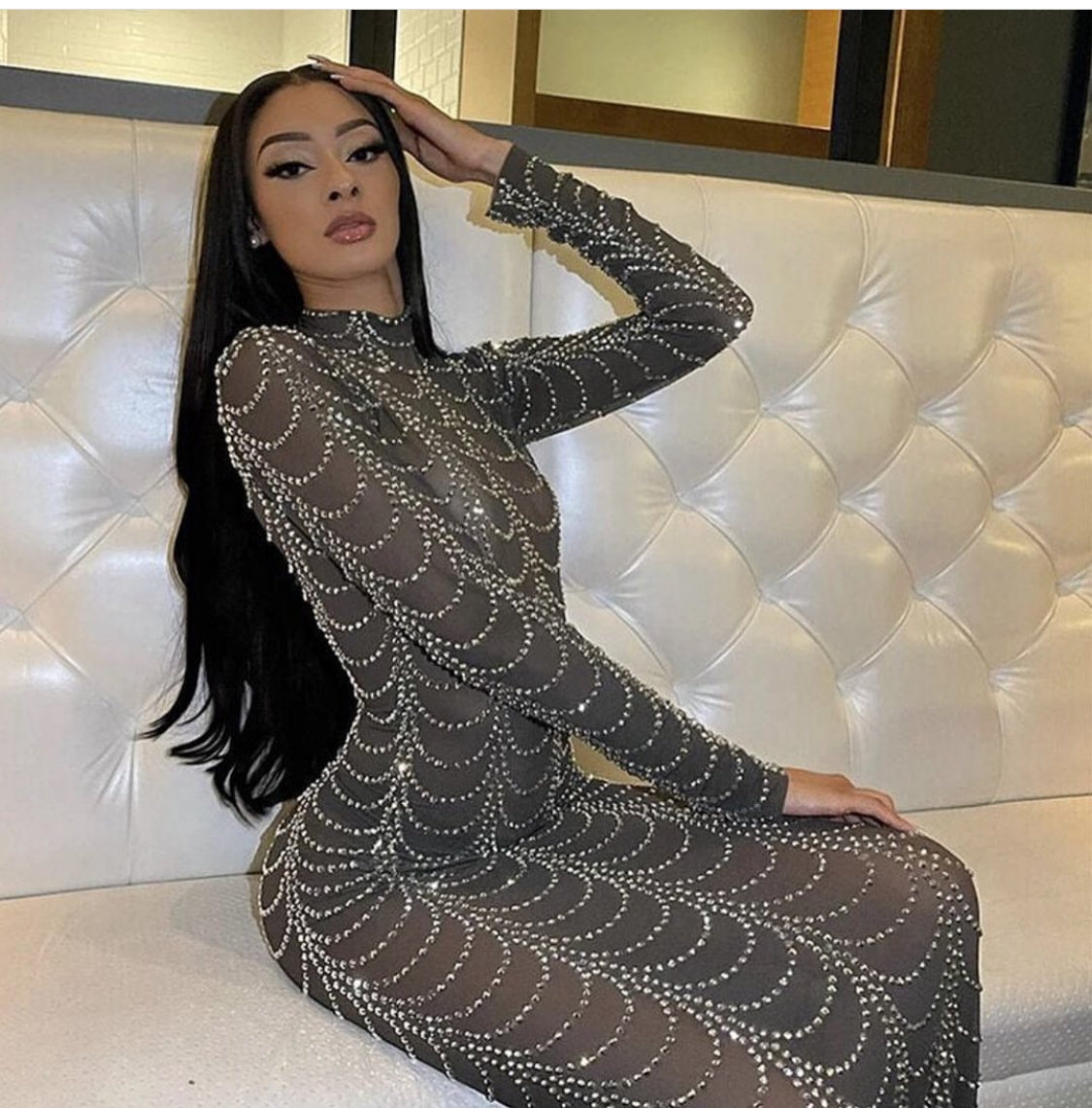 Party Moves Sequin Maxi Dress transparent - Black